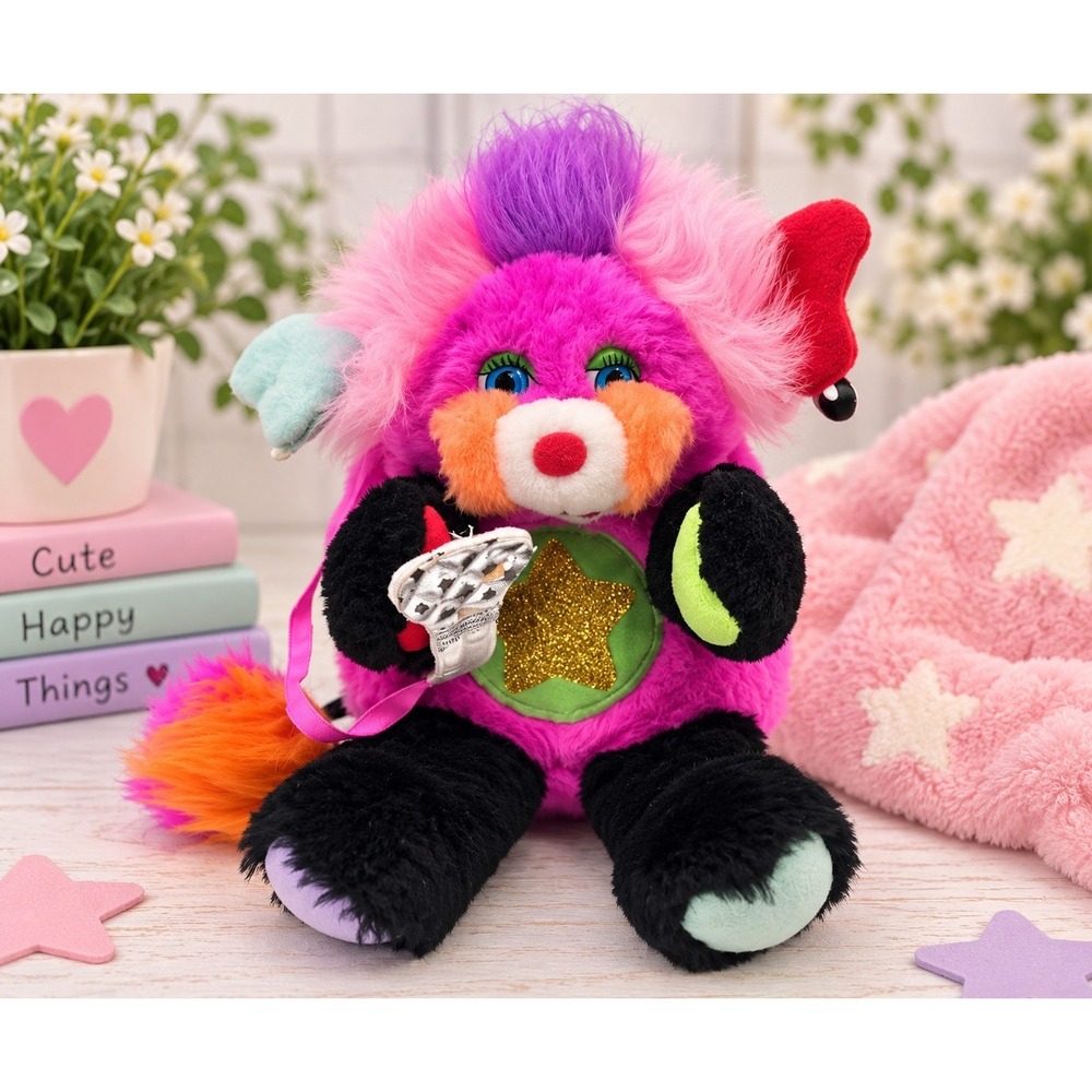 Vintage Mattel Popples Plush 1986 Rockstar Punkity Y2K Whimsical Collectible